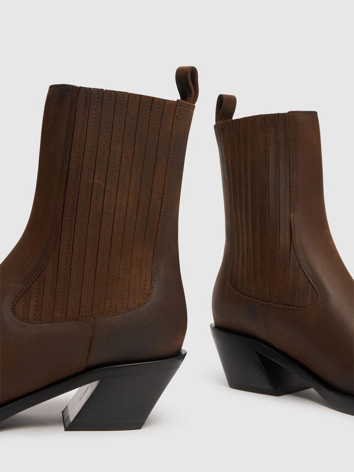 AMINA MUADDI Chiara 40 Brown Leather Chelsea Boots New