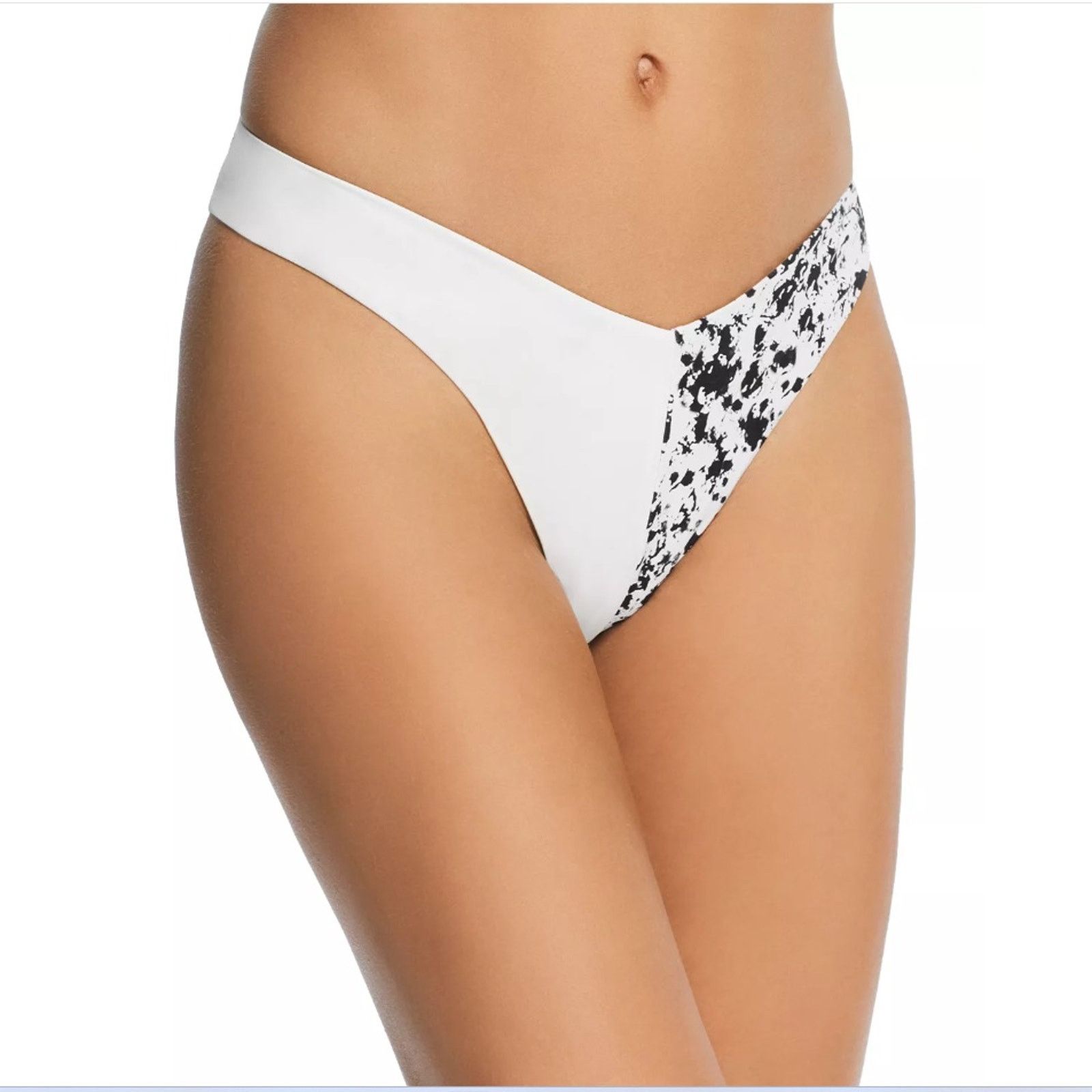 Onia Onia Women White Printed V-Shaped Swim Bikini Bottom Size M Size ONE SIZE - 1 Thumbnail