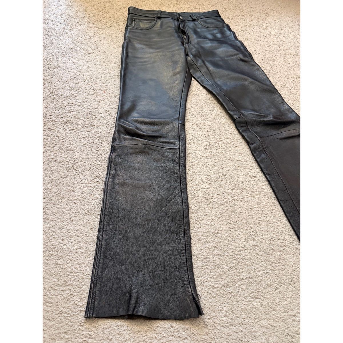 Vintage VINTAGE HIGHWAY 1 BIKER HEAVYWEIGHT LEATHER PANTS Size US 32 / EU 48 - 5 Thumbnail