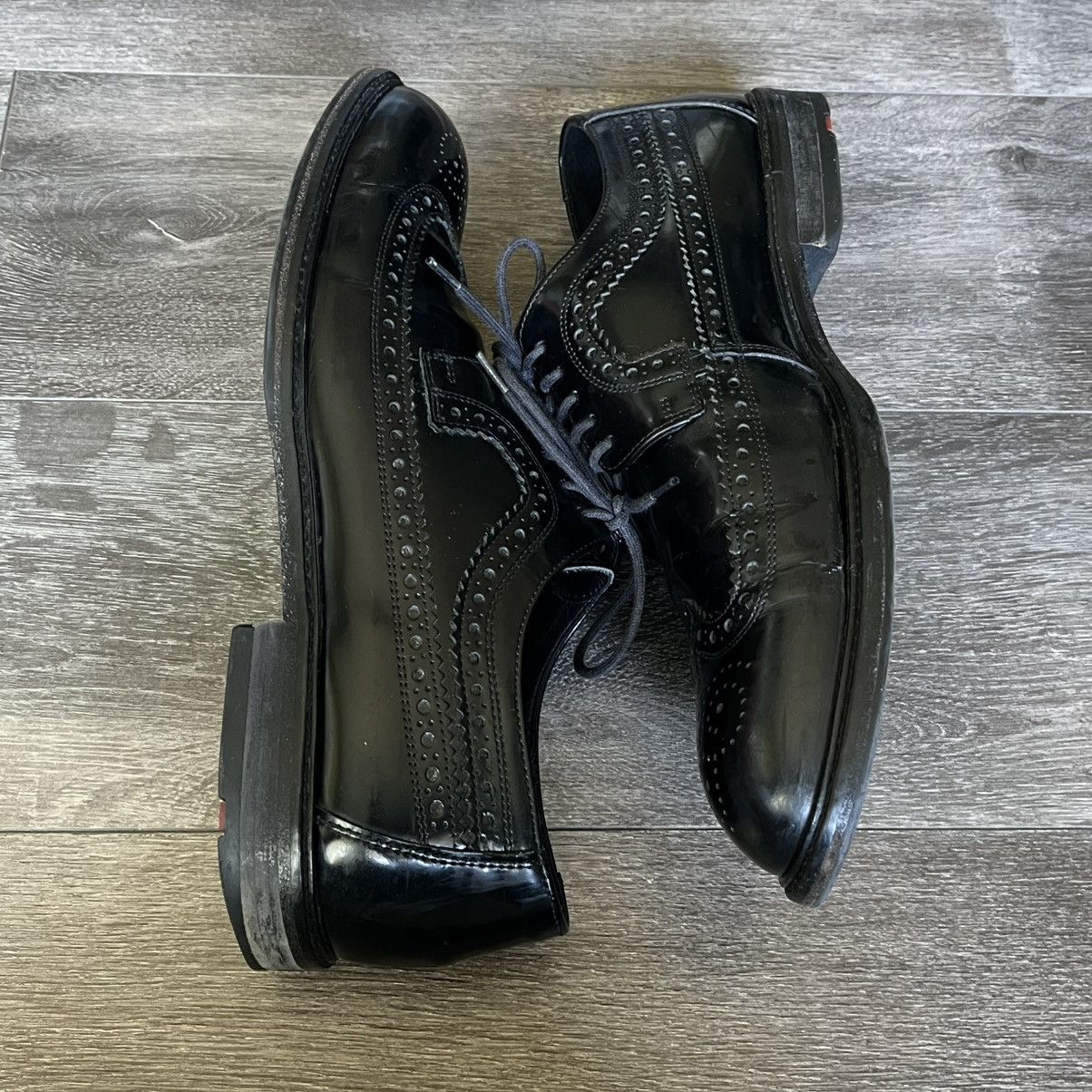 Designer × LLOYD × Vintage Vintage Larson by Lloyd Wing Tip Black Leather Loafers Shoes Size US 10.5 / EU 43-44 - 3 Thumbnail