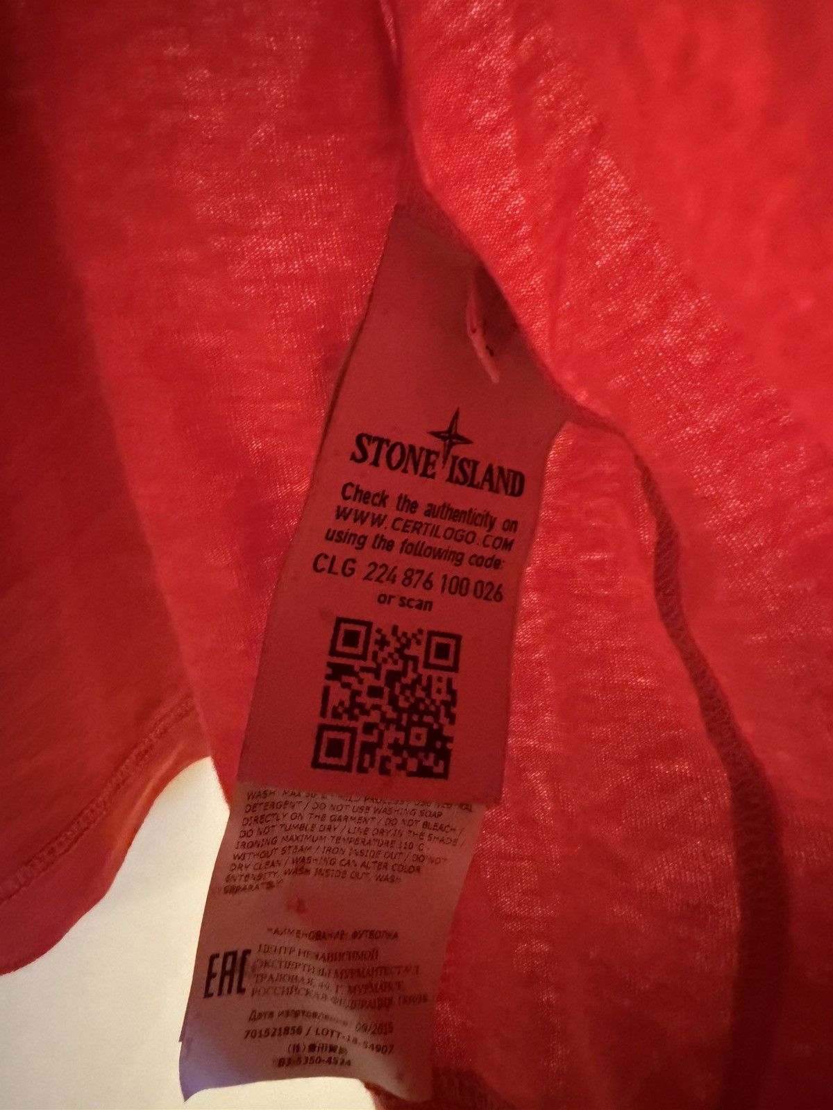 Stone Island Stone Island 3M Spell Out Big Logo Tee Shirt Red 2022 Tshirt Size US L / EU 52-54 / 3 - 7 Thumbnail