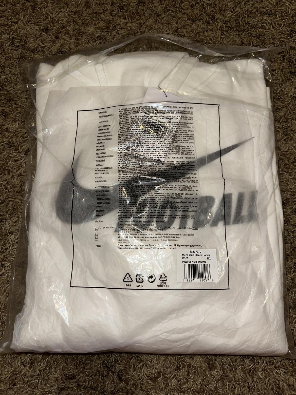 Nike Nike Men’s Club Fleece Football White Hoodie Size US XXL / EU 58 / 5 - 9 Thumbnail