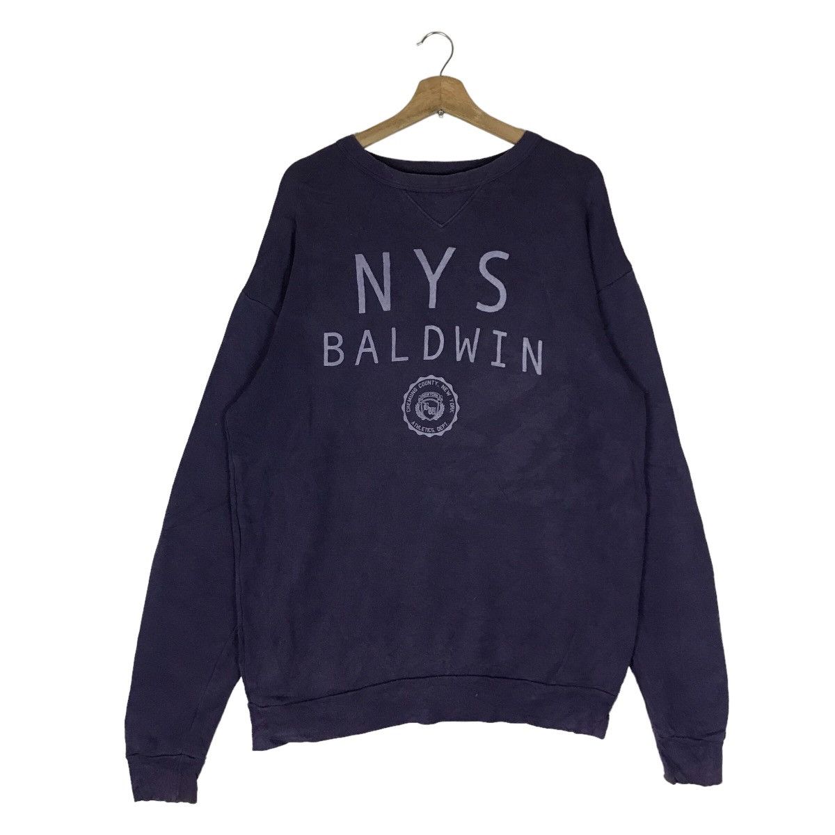 Vintage Vintage Lab-Works NYS BALDWIN Spell Out Pullover Jumper Size US L / EU 52-54 / 3 - 1 Thumbnail