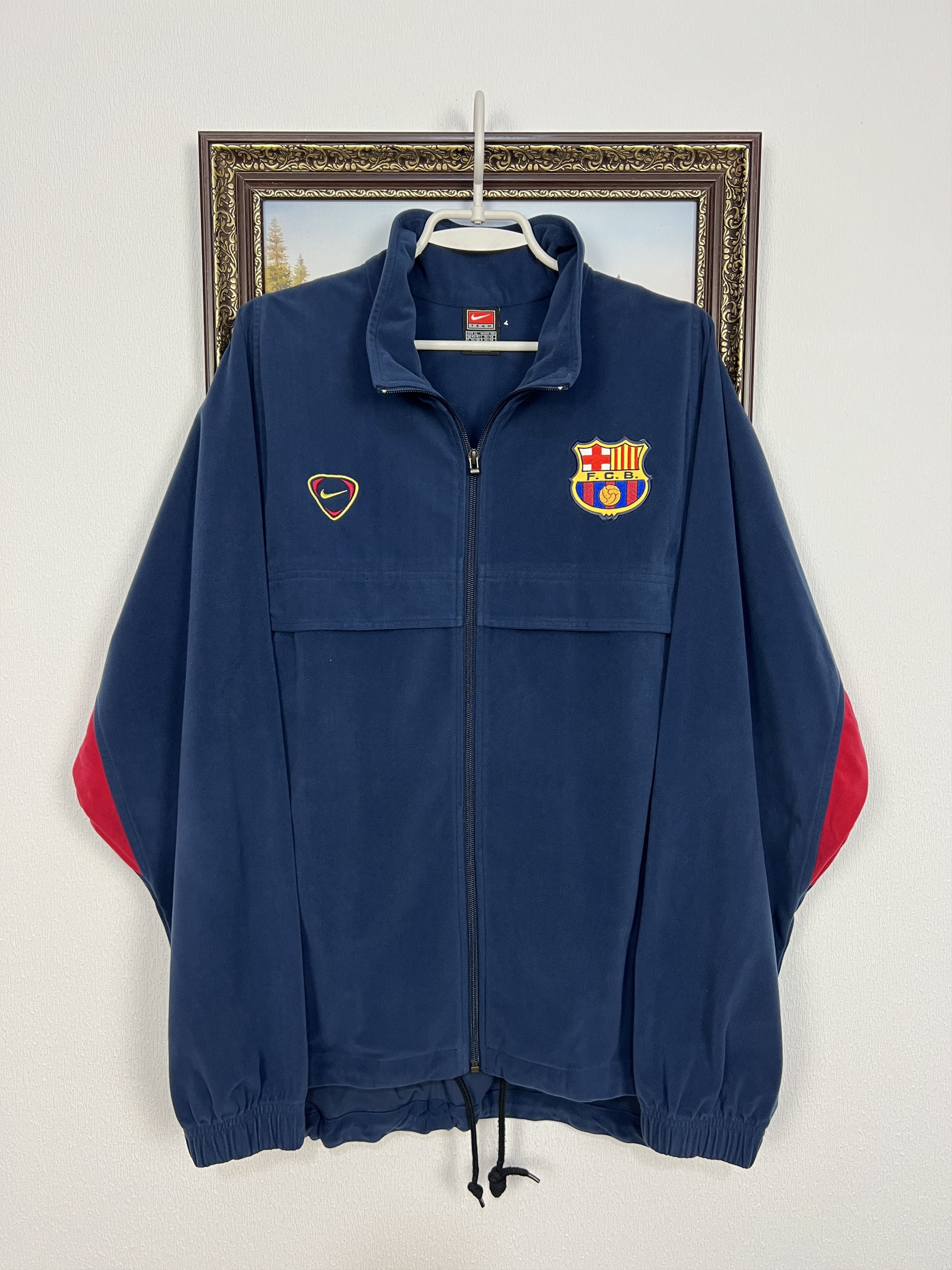 Nike Vintage 90's Nike Barcelona Football Fleece Jacket Soccer Size US XL / EU 56 / 4 - 1 Thumbnail