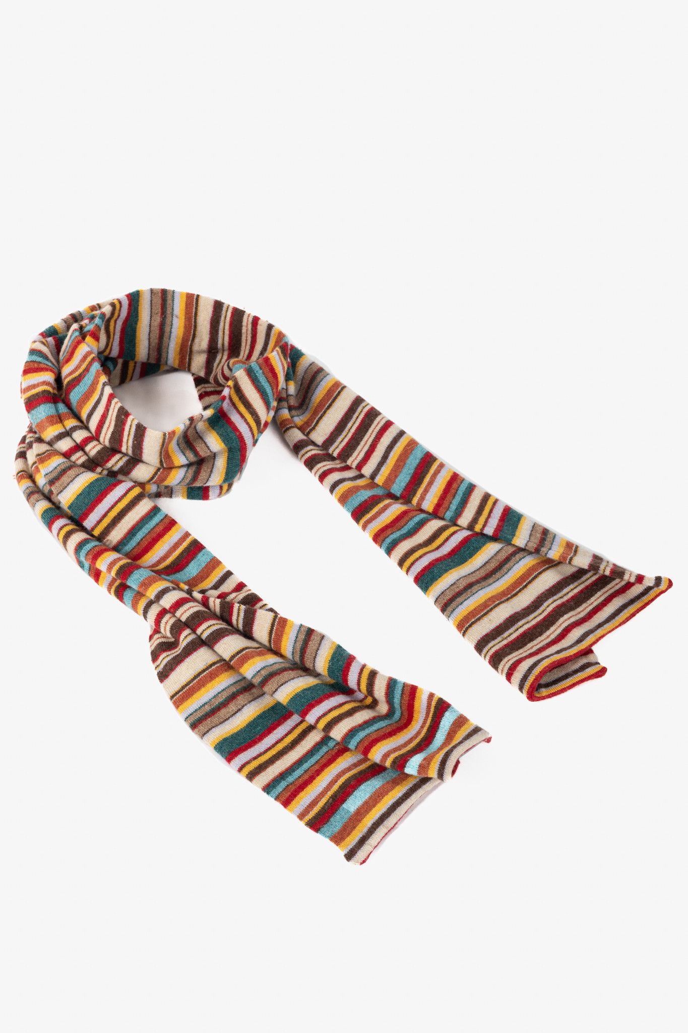 Paul Smith Paul Smith Multicolour Wool & Cashmere-Blend Striped Scarf Size ONE SIZE - 1 Thumbnail