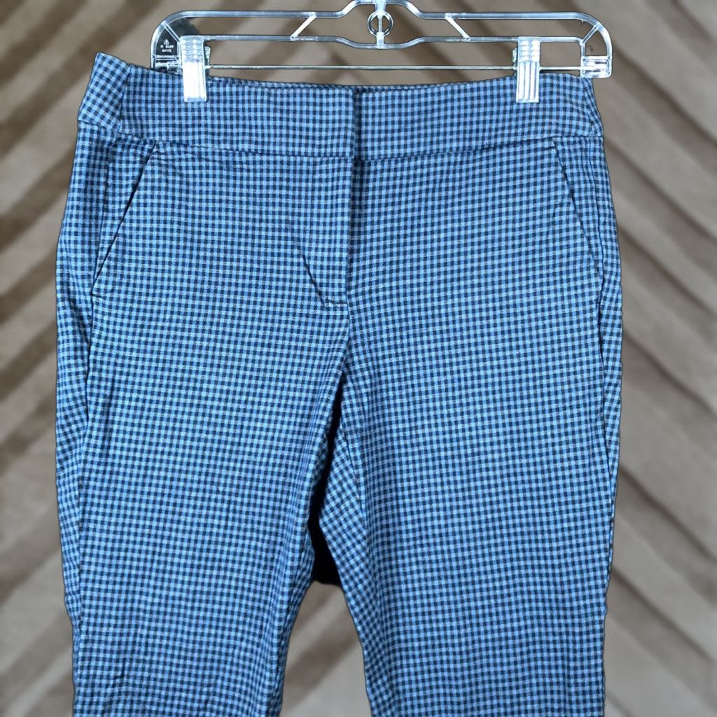 Loft VINTAGE LOFT Womens Pants Blue Black Gingham Petite Mid Rise Marisa Stretch 6P Size 28" / US 6 / IT 42 - 1 Thumbnail