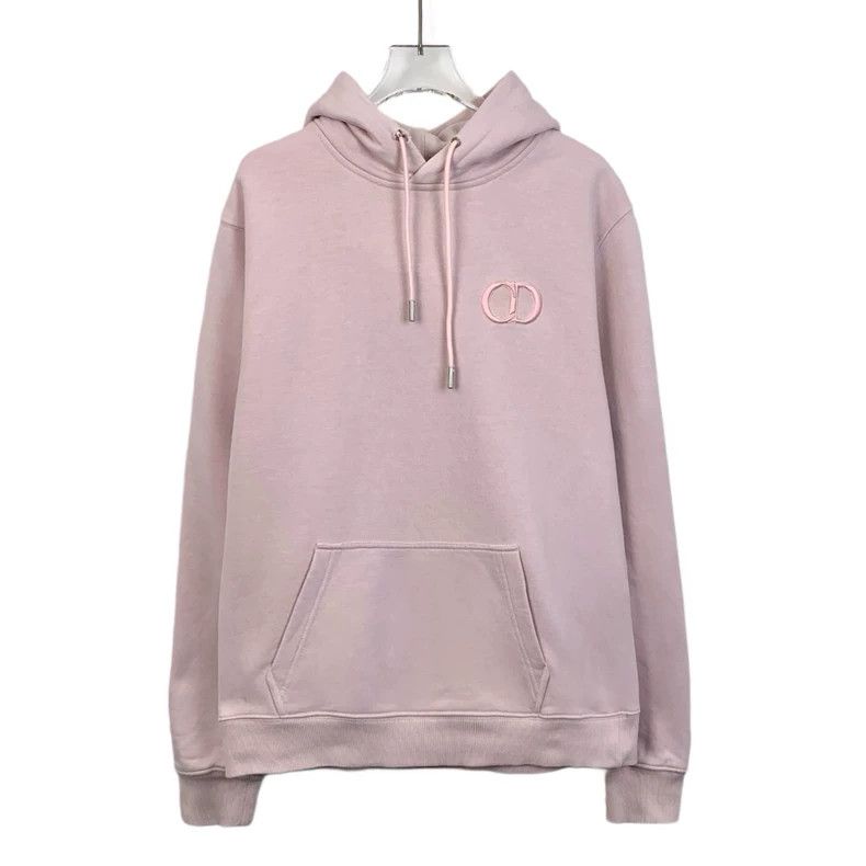 Dior Dior Pink logo embroidered cotton hooded drawstring long-sl Size US L / EU 52-54 / 3 - 1 Thumbnail