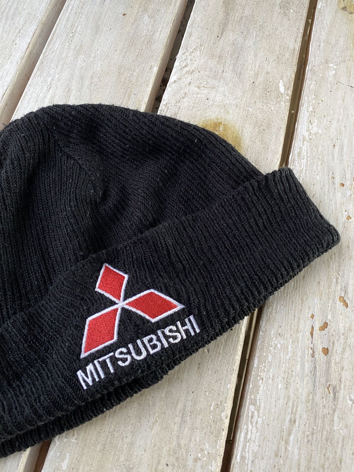 Vintage Vintage Y2k Mitsubishi Racing Flames Beanie Hat Rare OS Size ONE SIZE - 2 Thumbnail