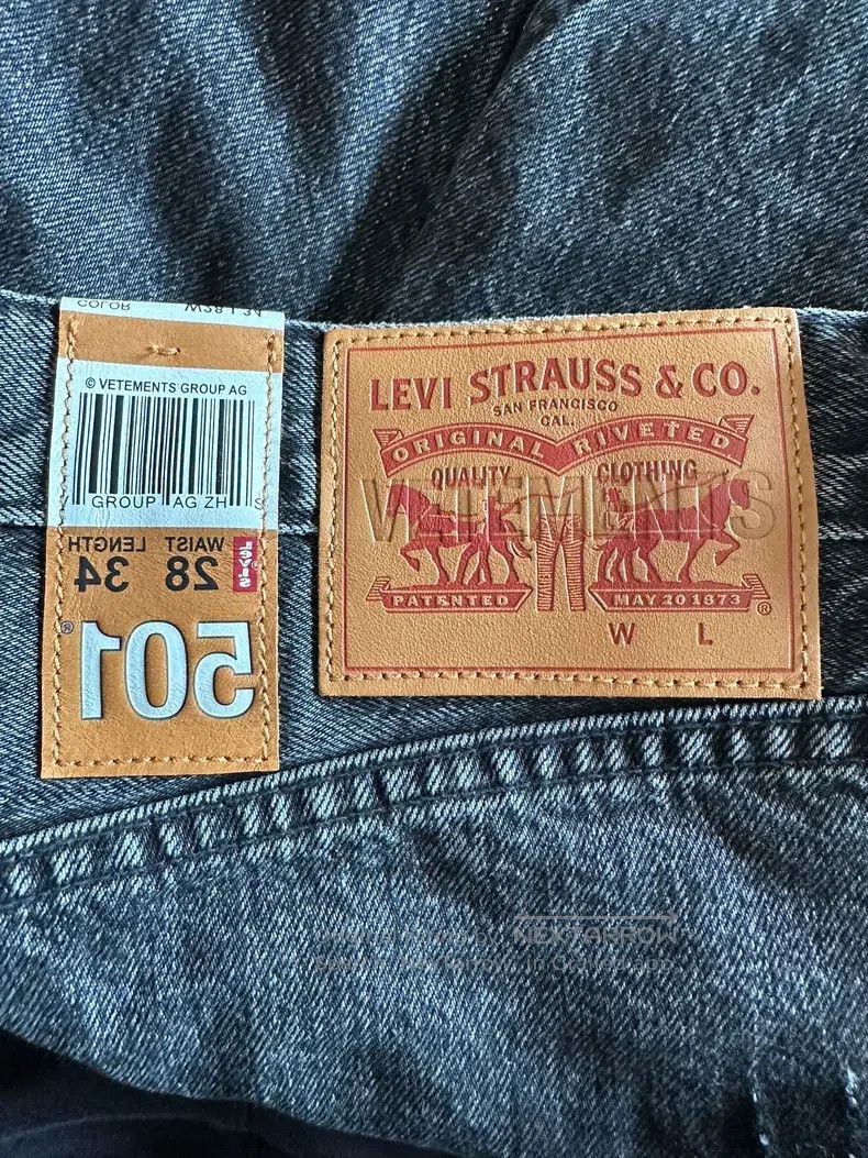 Vetements Vetements size M Dark gray back color-block denim skirt Size 23" - 3 Thumbnail