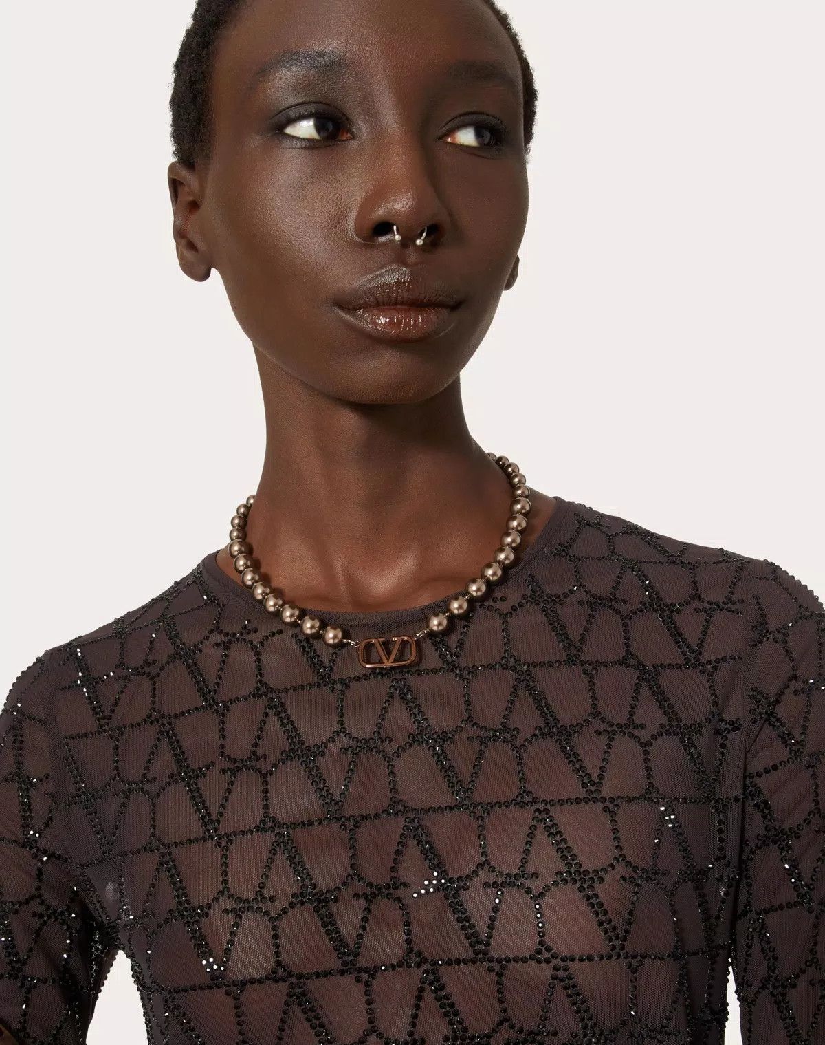 Valentino oc11z0725 Size:OS/Necklace With Swarovski® Pearls in Brown Size ONE SIZE - 5 Thumbnail