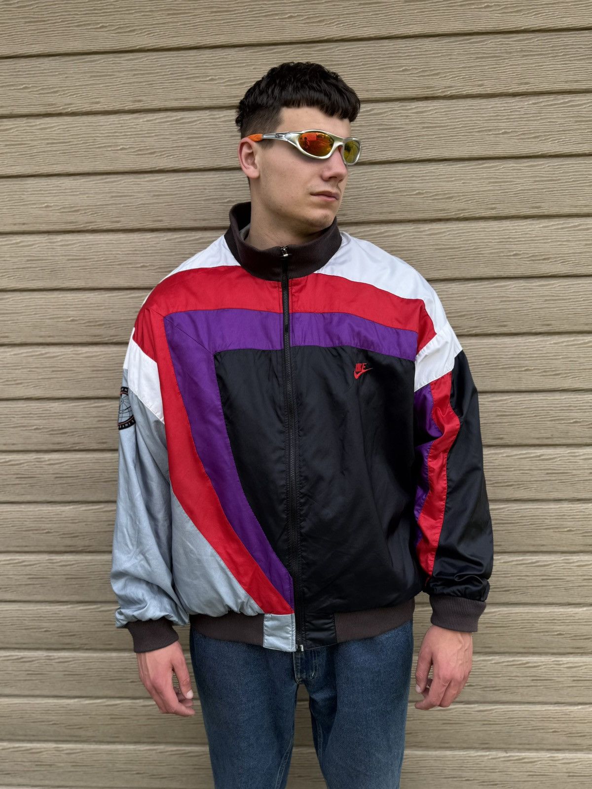 Nike Vintage 90s Nike International Track Jacket Windbreaker Size US XXL / EU 58 / 5 - 2 Thumbnail