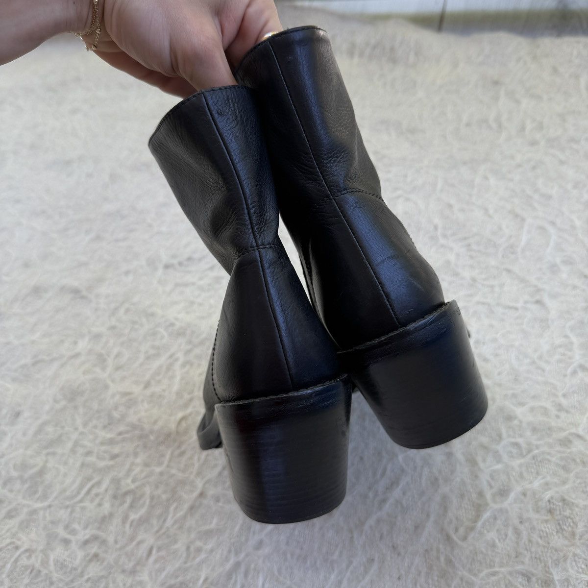 Ann Demeulemeester Ann Demeulemesster Black Leather Ankle Boots- Size 37 Size US 7 / IT 37 - 7 Thumbnail