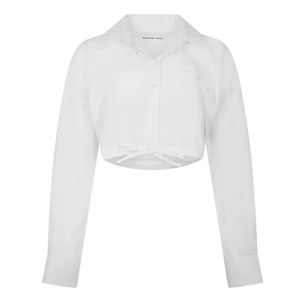Alexander Wang o1g2r1mq0824 Double Layered Cropped Shirts in White Size S / US 4 / IT 40 - 1 Thumbnail
