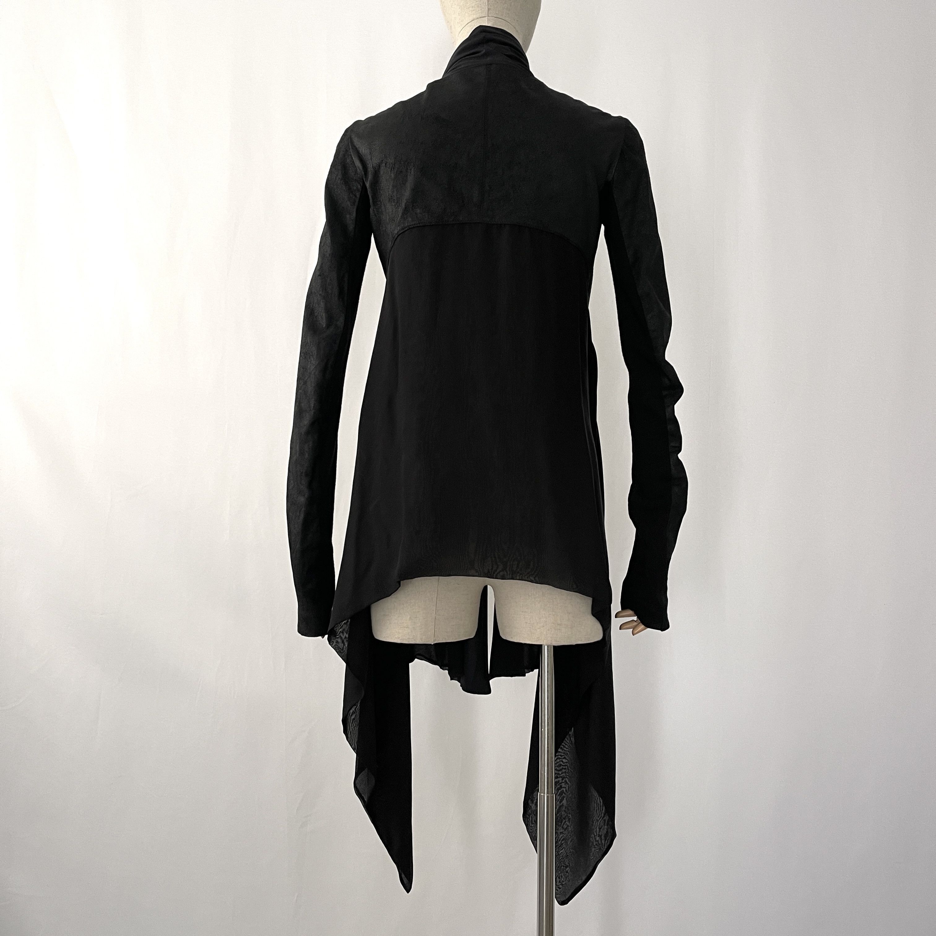 Rick Owens RICK OWENS Black Leather wool and Silk Cardigan size 43 IT Size M / US 6-8 / IT 42-44 - 5 Thumbnail