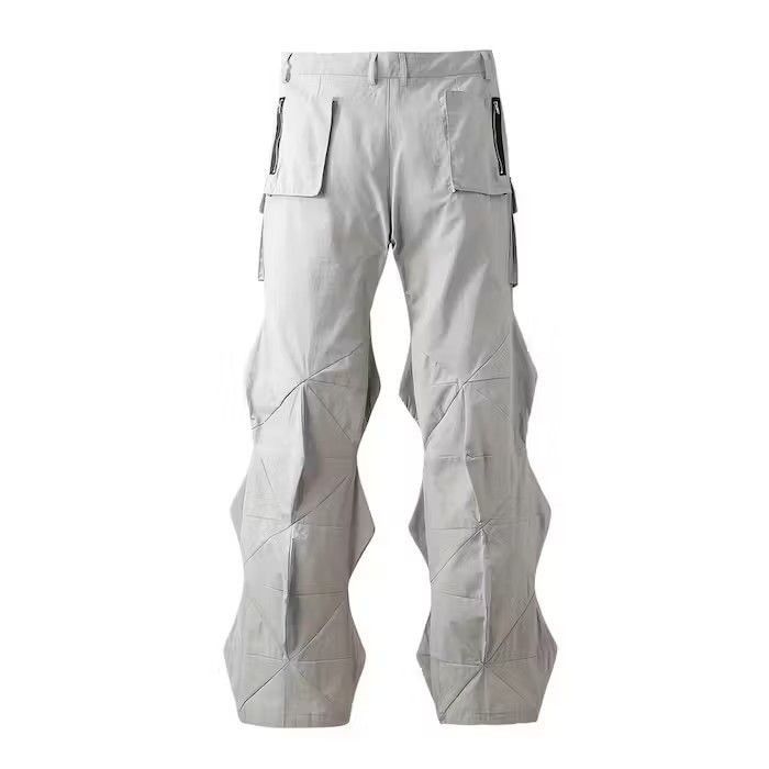 Japanese Brand Irregular Cut Diamond Pleat Cargo Pants Size US 30 / EU 46 - 6 Thumbnail