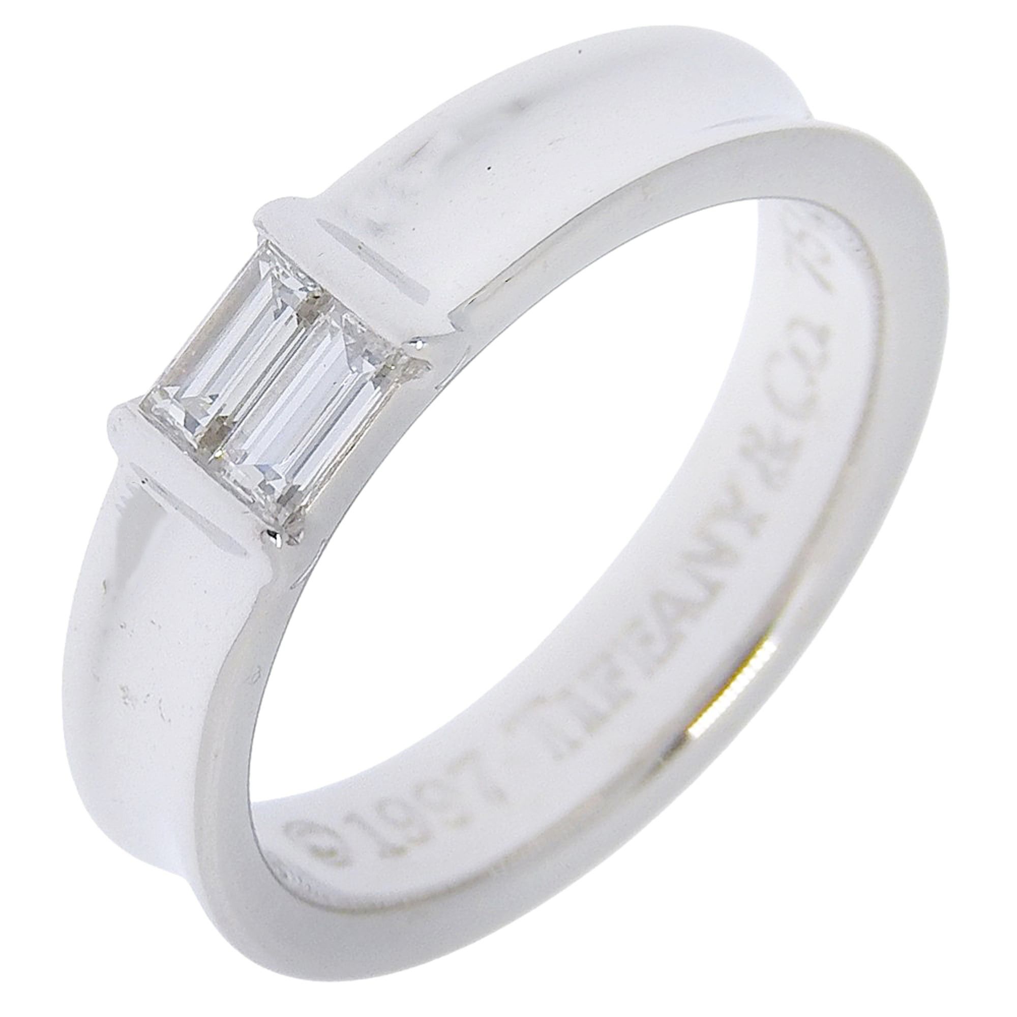 Tiffany & Co. Tiffany & Co. Stacking Ring, Size 10, 1997, 18K White Gold with Diamonds, Approx. 5.0g, Women's. Size ONE SIZE - 1 Thumbnail