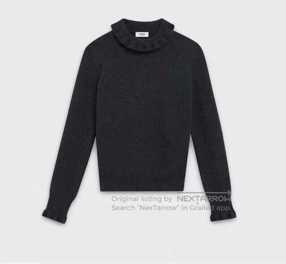 Celine Celine Ruffled Collar Turtleneck Sweater. Size L / US 10 / IT 46 - 8 Thumbnail