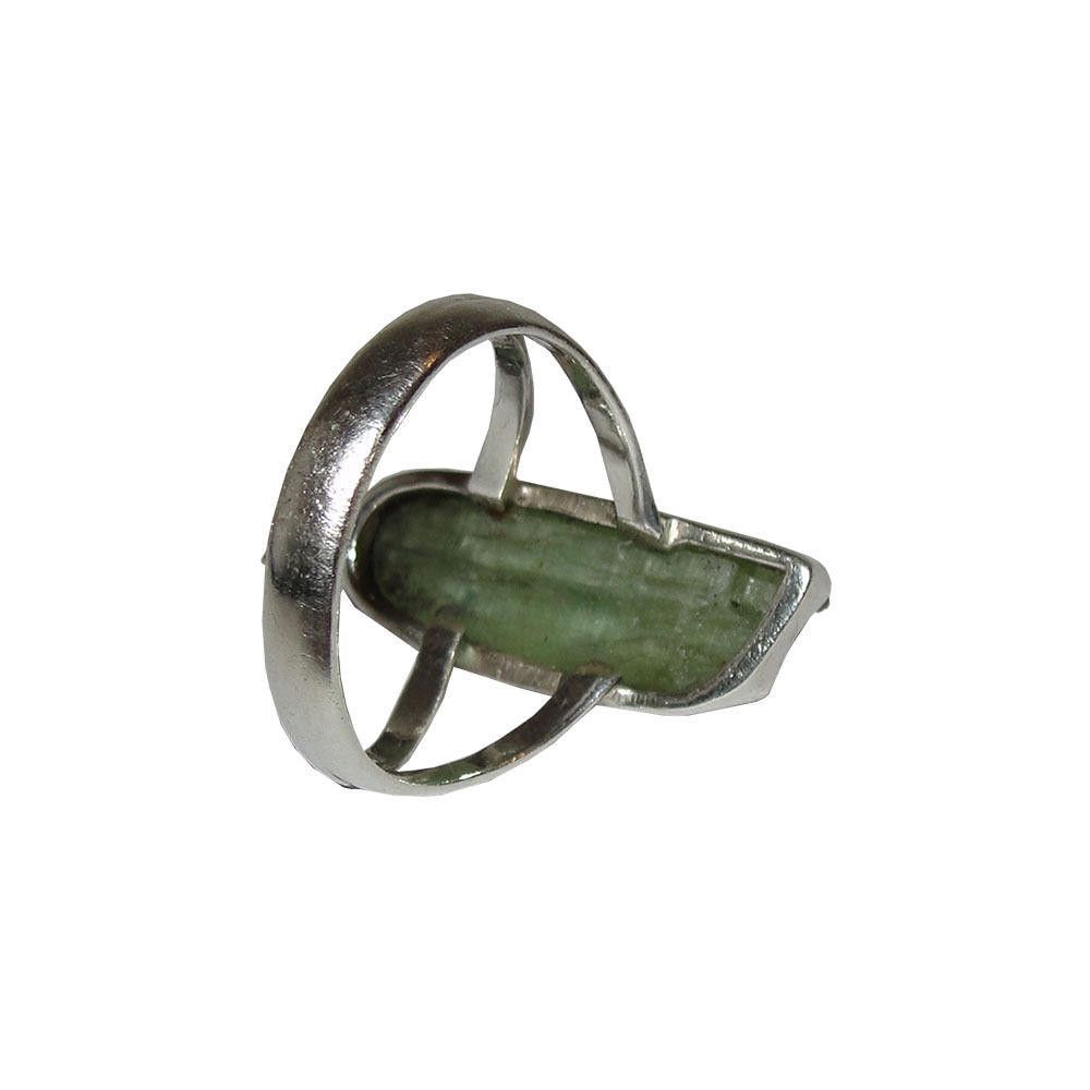 Handmade Artisan Hand made Sterling Silver Green Tourmaline Ring Size ONE SIZE - 4 Thumbnail