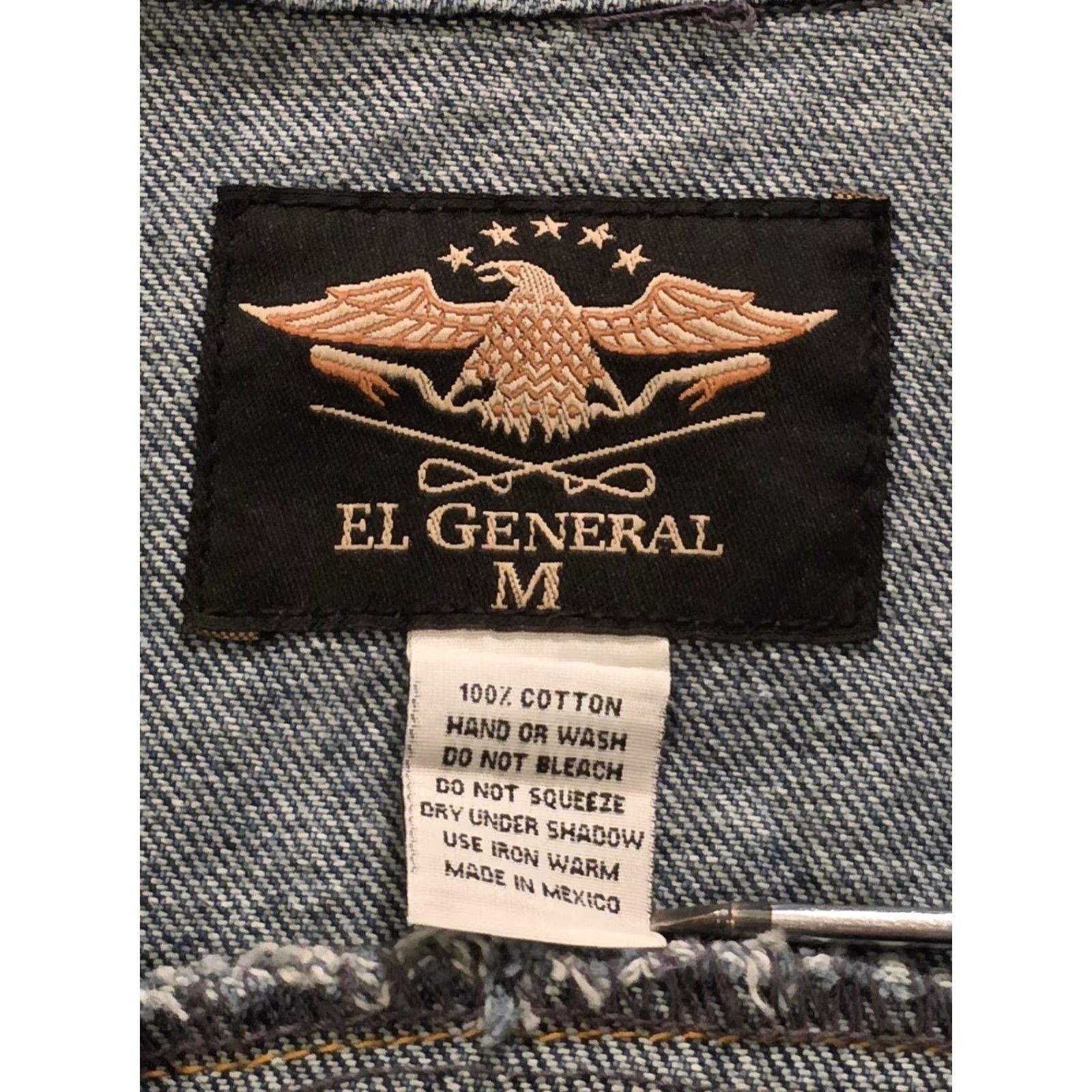 Denime VINTAGE El General Denim Trucker Jacket Embroidered Rodeo Bull Riding Men's M Blue 90s Western Casual Bomber Jacket Mens Size US M / EU 48-50 / 2 - 7 Thumbnail