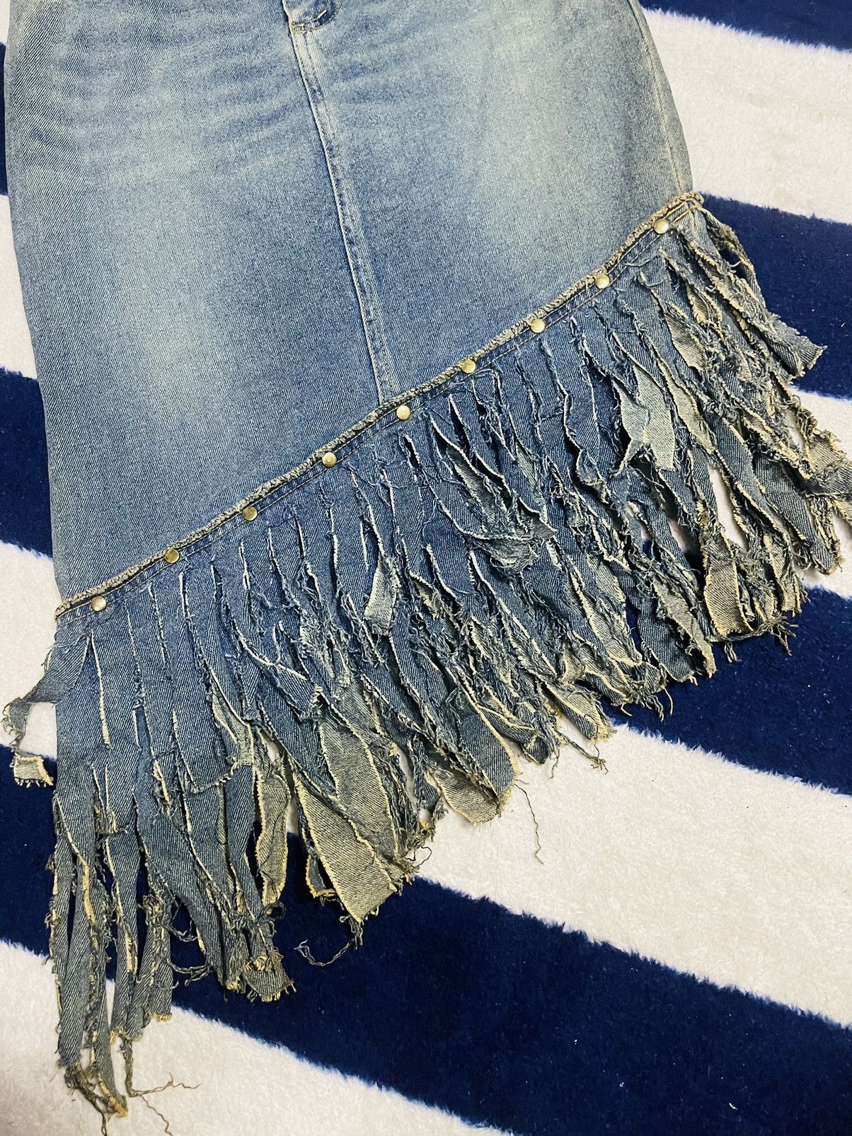 Japanese Brand Rare 🔥 Carenna Nice Denim Skirt (15) Size 26" / US 2 / IT 38 - 12 Thumbnail