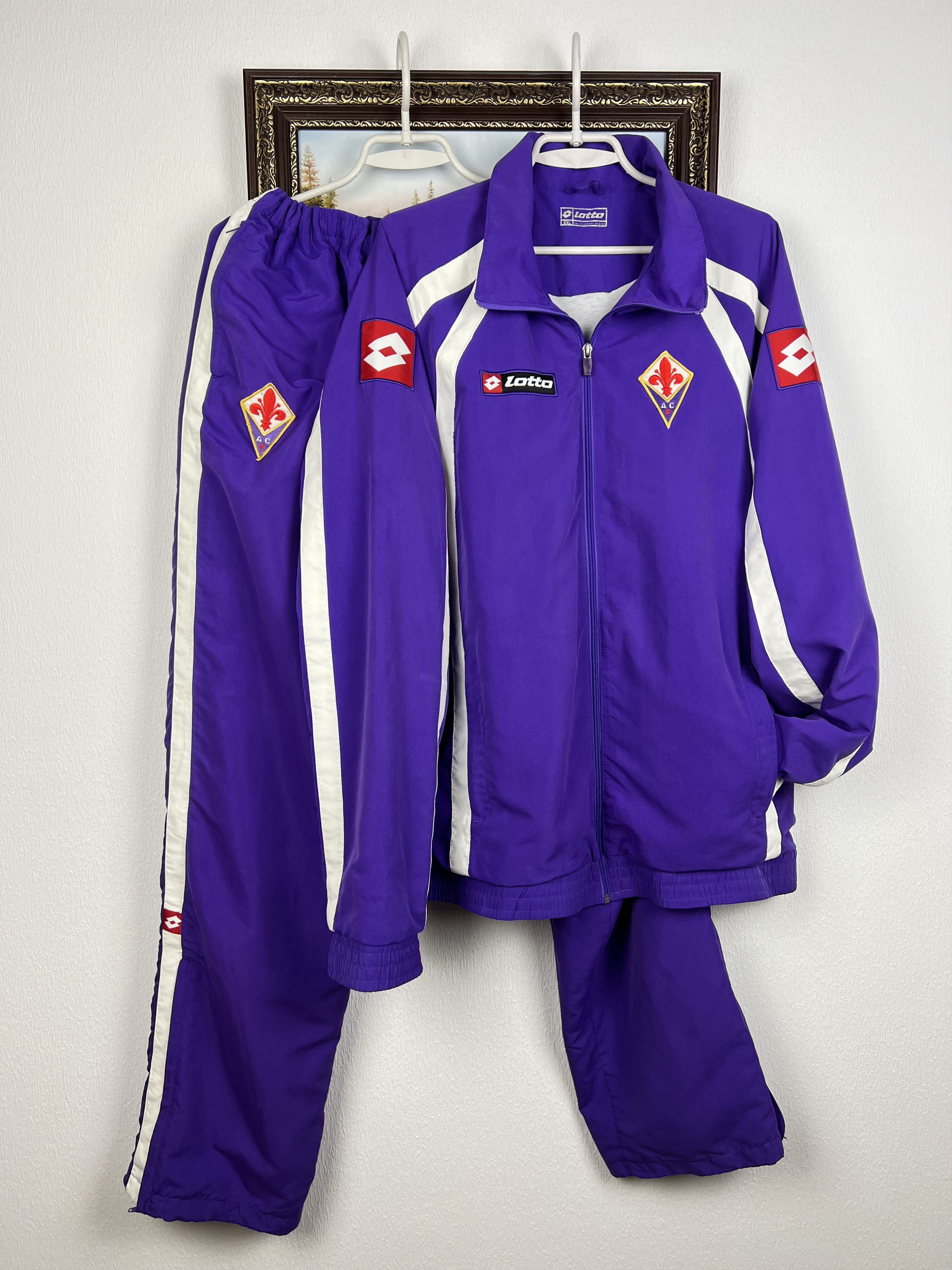 Lotto Sport Fiorentina Football Suit Jacket Pants Set Soccer Rare Size US XXL / EU 58 / 5 - 1 Thumbnail