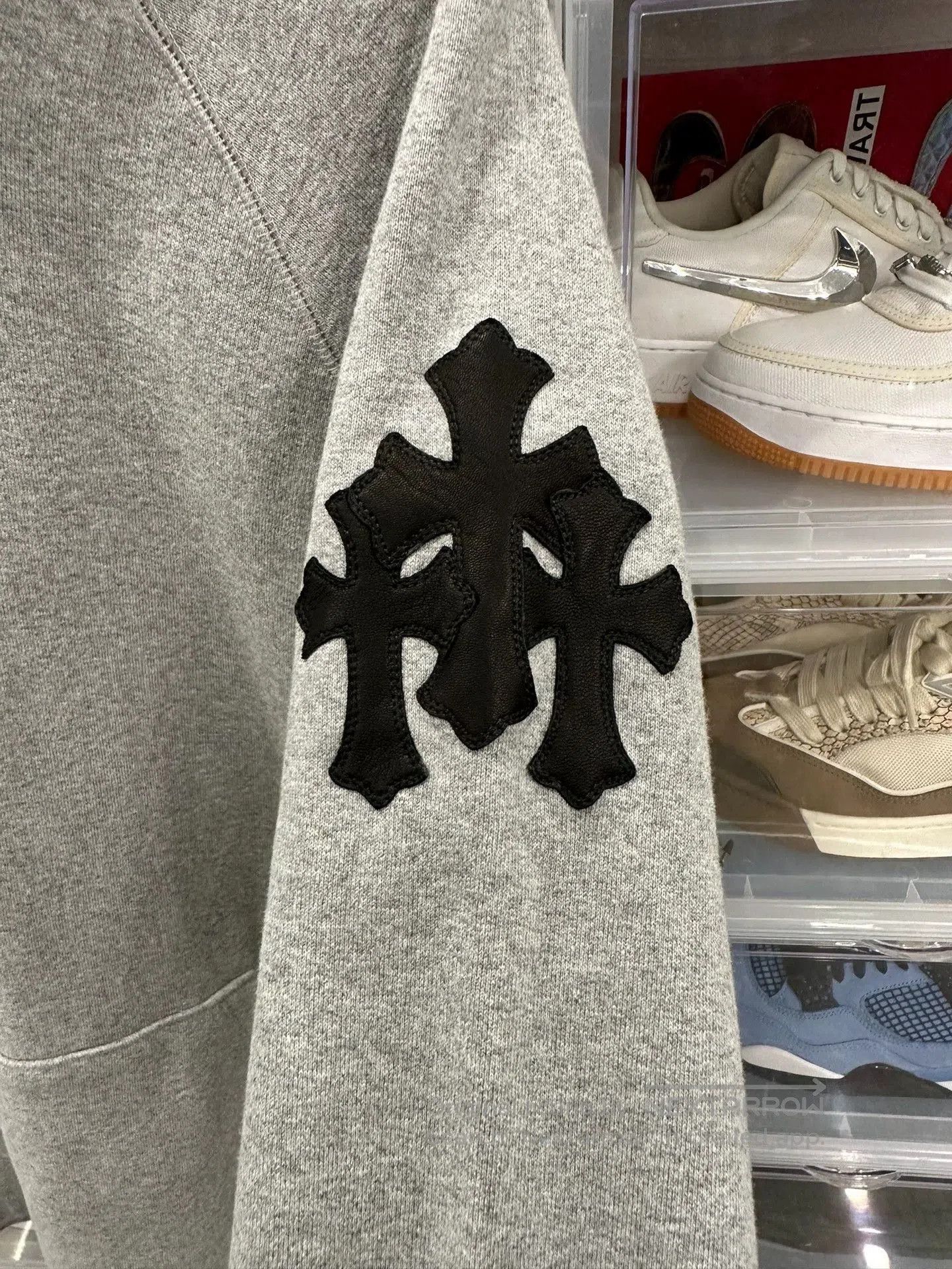 Chrome Hearts chrome hearts gray hooded sweatshirt with patch. Size US L / EU 52-54 / 3 - 2 Thumbnail
