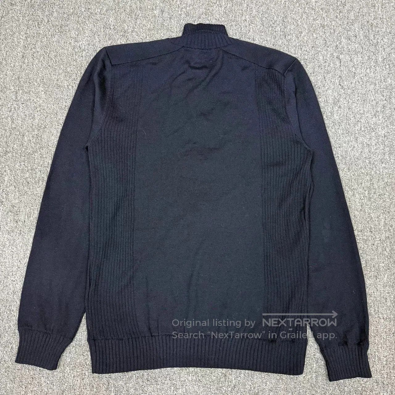 Versace Versace Leather Trim Knit Zip Jacket. Size US M / EU 48-50 / 2 - 2 Thumbnail