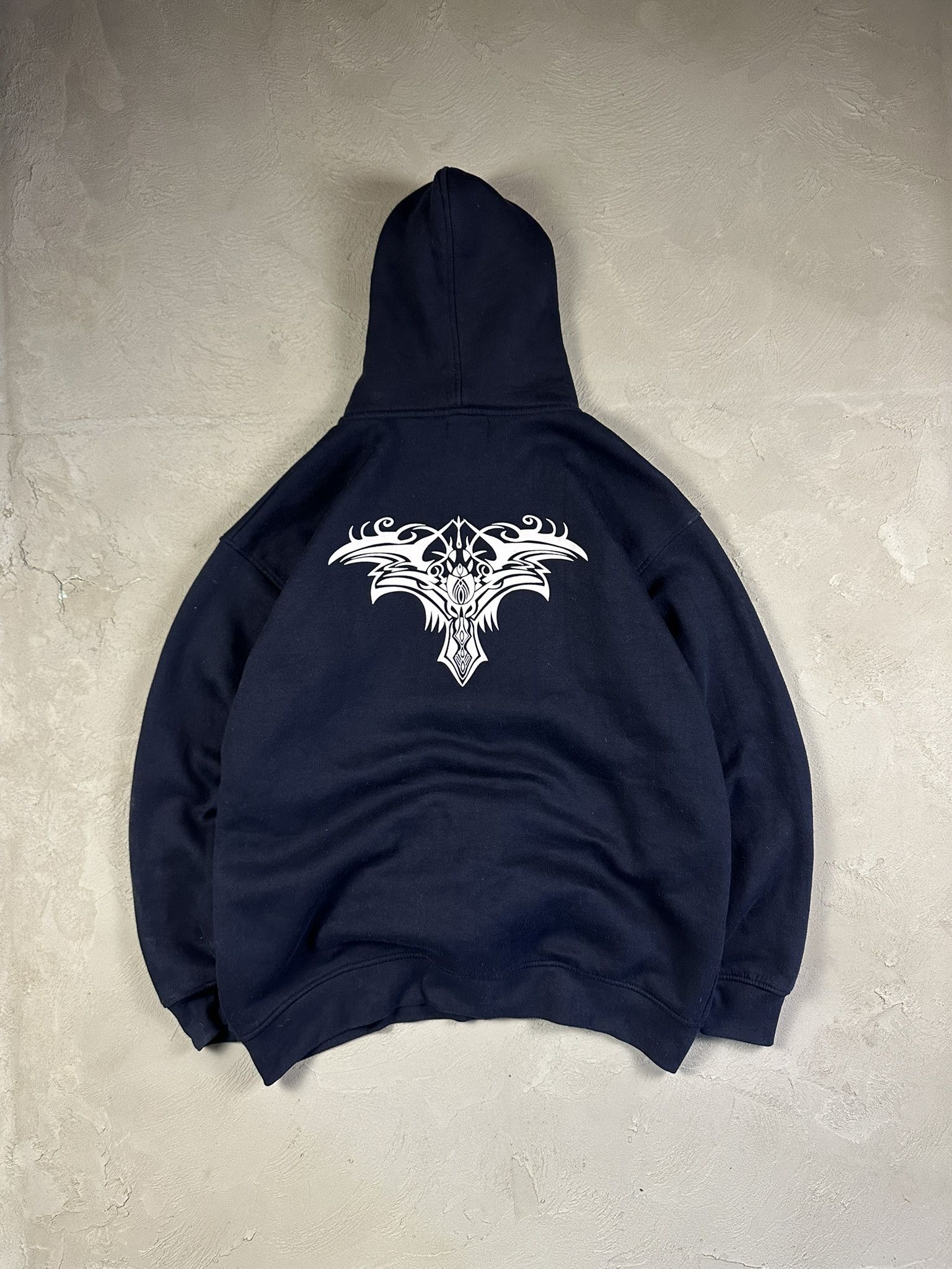 Affliction × JNCO × Vintage Vintage Y2k Tribal Hiphop Oversized Boxy Hoodie 2000s Size US XXL / EU 58 / 5 - 1 Thumbnail