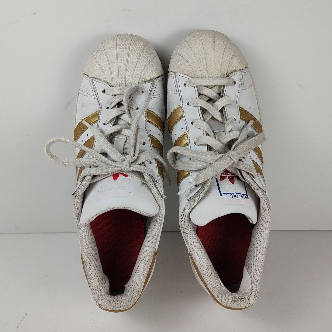 Adidas Adidas superstars white/gold casual streetwear shoes mens 7 Size US 7 / EU 40 - 5 Thumbnail
