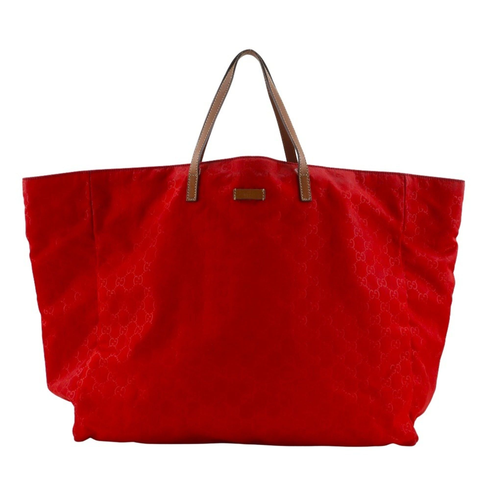 Gucci Gucci Shima Nylon Handbag GG Boston Bag 286198 Red A4 Open Women's Size ONE SIZE - 1 Thumbnail