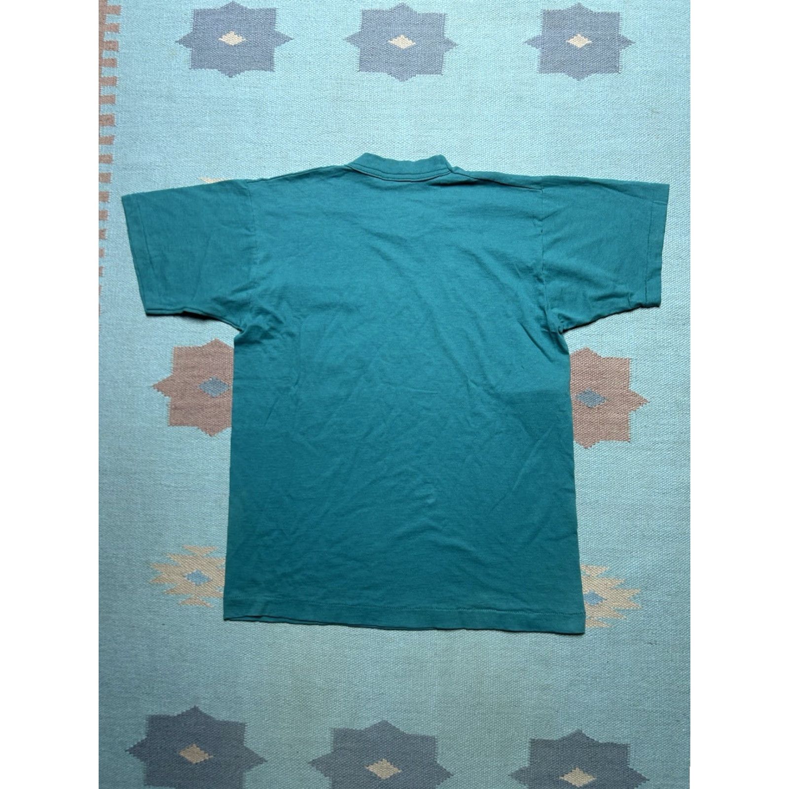 Vintage VINTAGE 80s B.V.D Pocket T-Shirt Cotton Large Mens Teal Blue Turquoise Pockets Vintage 80s Shirt Size US L / EU 52-54 / 3 - 7 Thumbnail
