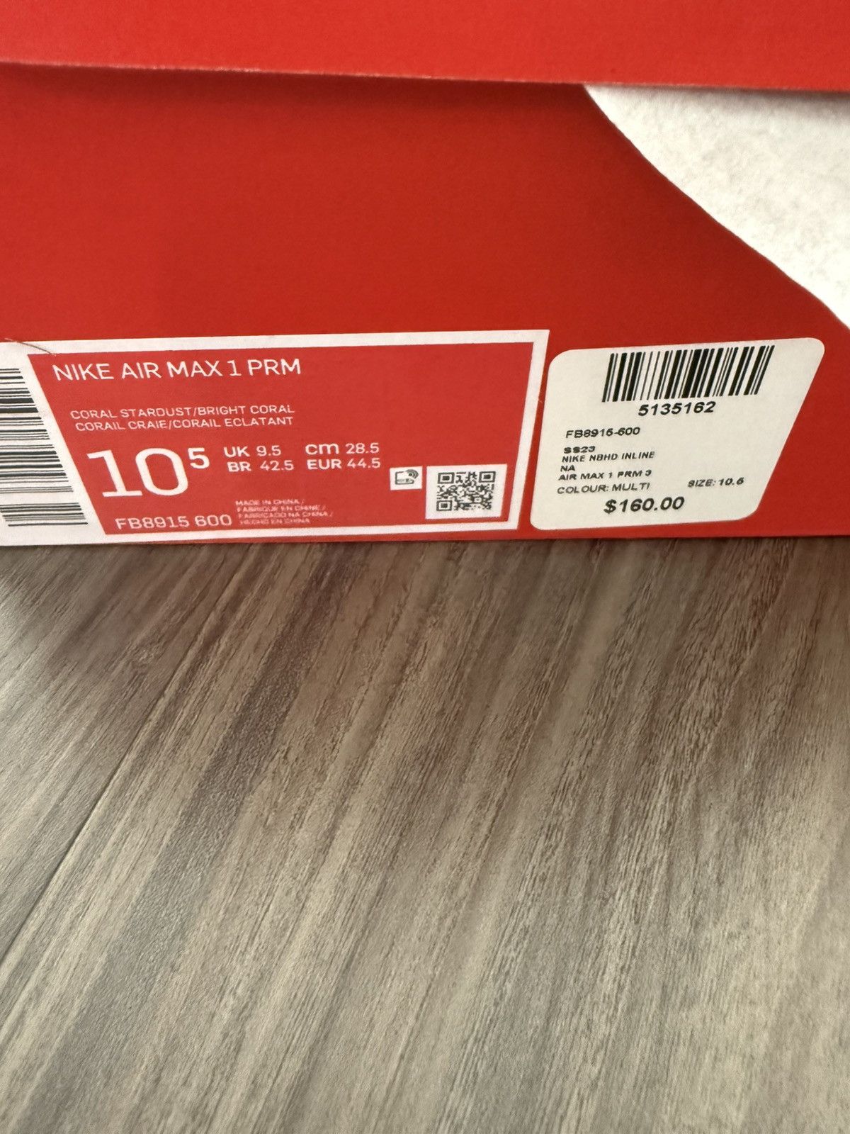 Nike Nike Air Max 1 PRM Coral Stardust Corduroy Men’s 10.5 Size US 10.5 / EU 43-44 - 2 Thumbnail