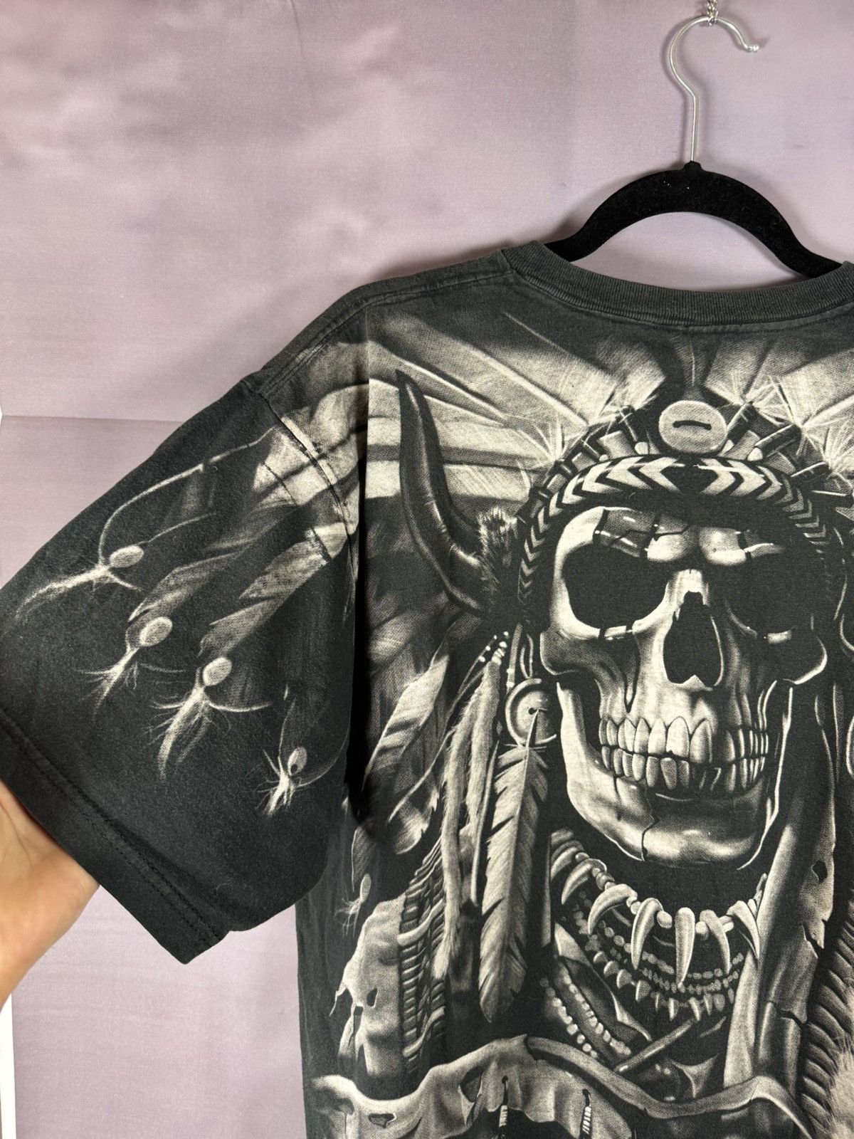 Liquid Blue × Vintage 90’s Vintage 1997 Liquid Blue Shirt XL Skeleton Indian AOP Size US L / EU 52-54 / 3 - 15 Thumbnail