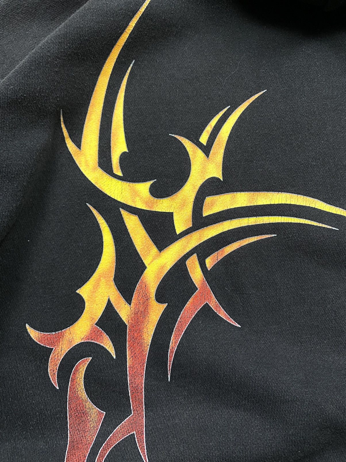 Japanese Brand Y2K Vintage 2000’s Abstract Fire Hoodie Japan Style Size US XL / EU 56 / 4 - 16 Thumbnail