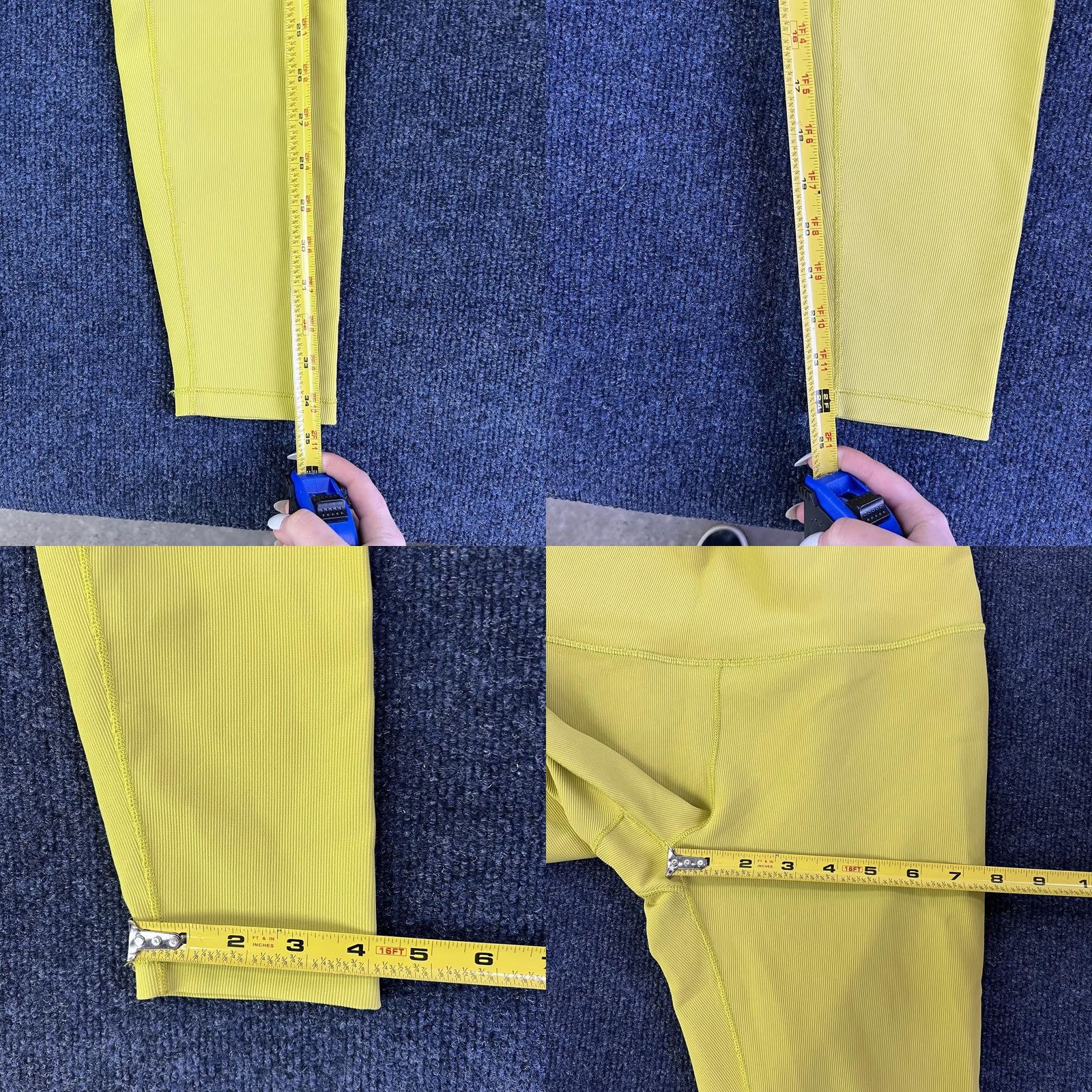 Vintage Balance Athletica Leggings Womens Small Yellow Ribbed High Rise Ankle Yoga Gym Size 28" / US 6 / IT 42 - 8 Thumbnail