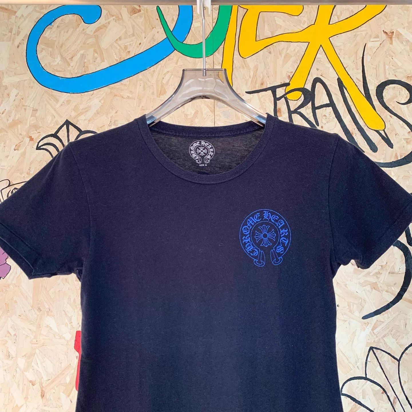 Chrome Hearts Chrome Hearts Black Blue Horseshoe Vine Cross Tee Size M / US 6-8 / IT 42-44 - 3 Thumbnail