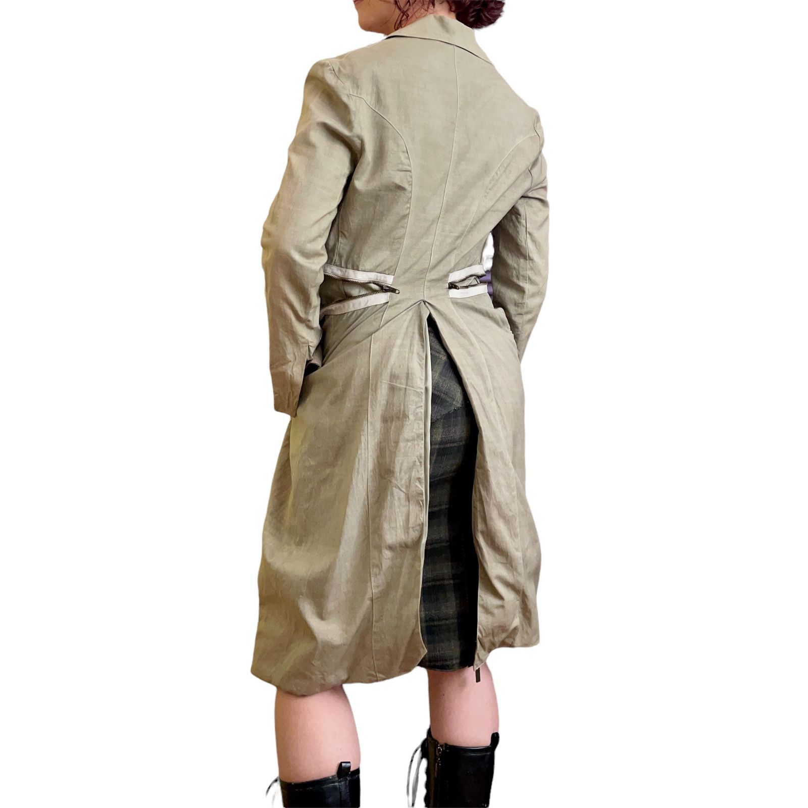 Sandrine Philippe Sandrine Philippe Beige Paneled Zip Waist Deconstructed Coat Size S / US 4 / IT 40 - 3 Thumbnail