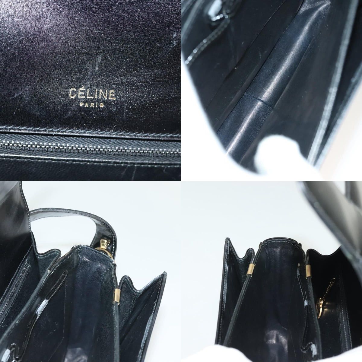 Celine CELINE Horse Carriage Shoulder Bag Patent Leather Black Gold Size ONE SIZE - 12 Thumbnail