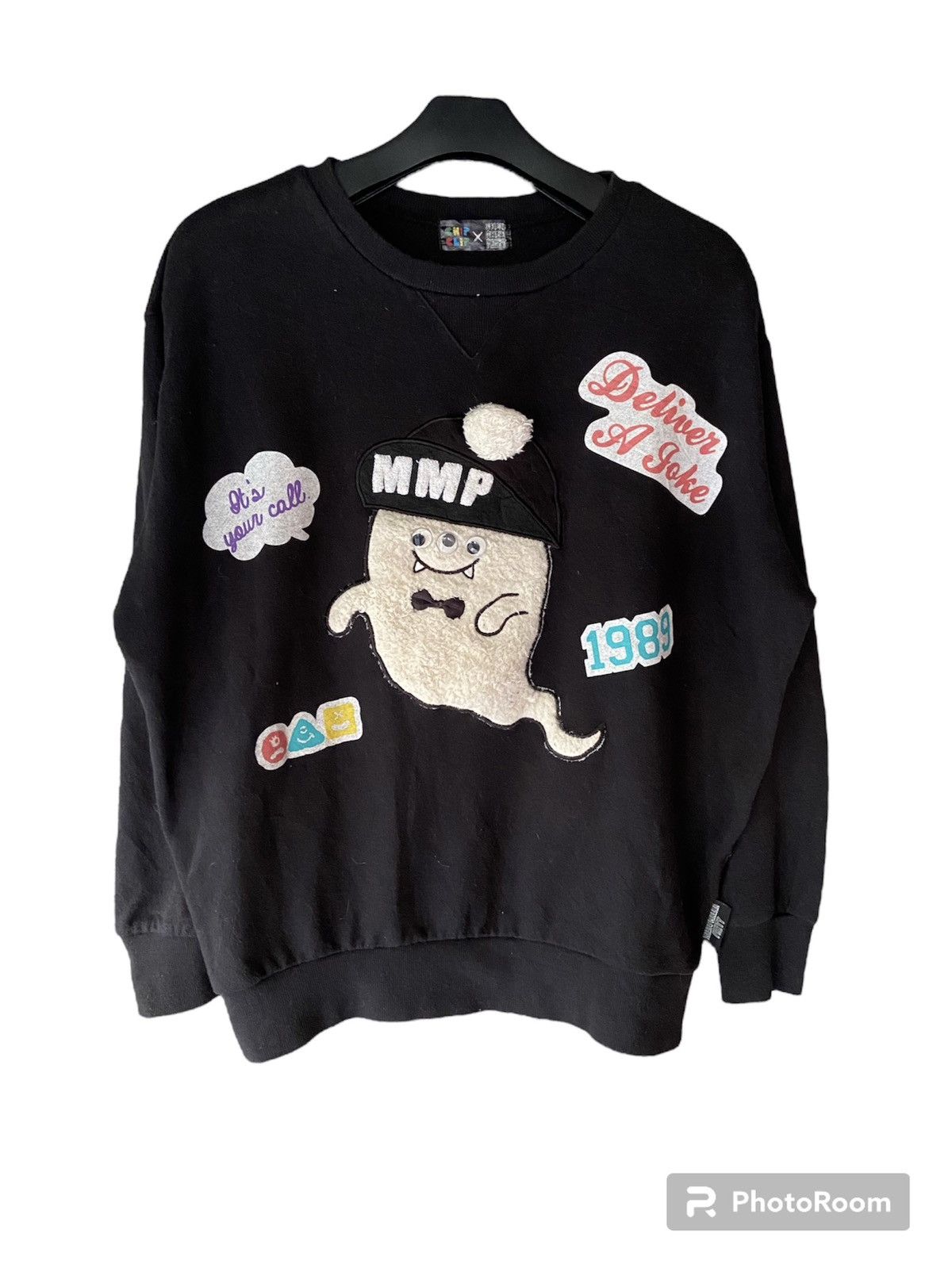 image of 14Th Addiction x Hysteric Glamour Chip Clip X Malko Malka Party Sweatshirt in Black (Size Small)
