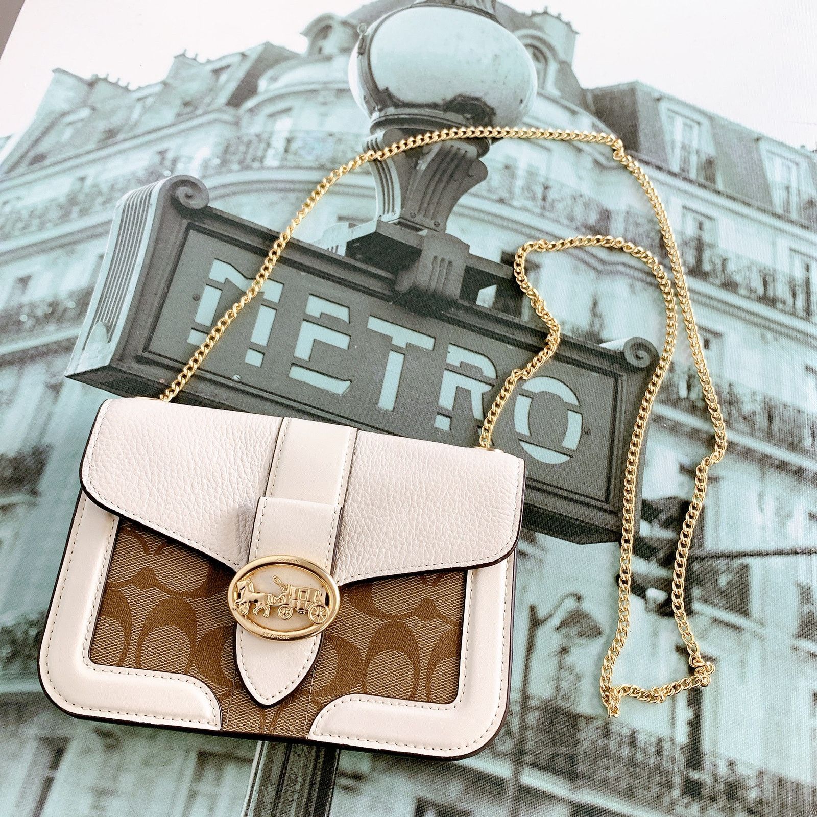 Coach Coach 7287 Georgie Crossbody In Signature Canvas IN KHAKI CH Size ONE SIZE - 3 Thumbnail