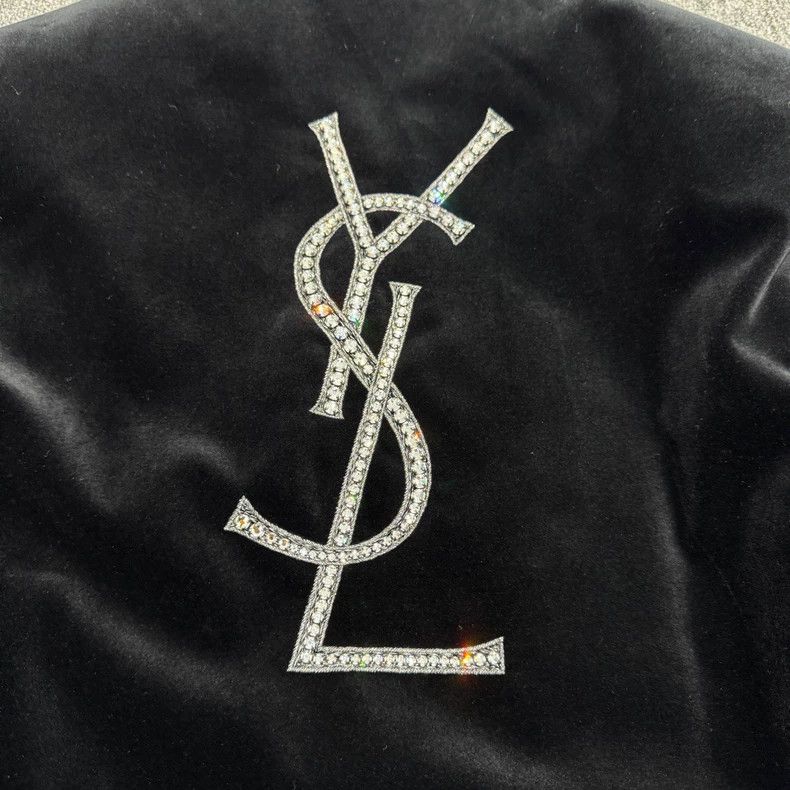Saint Laurent Paris Saint Laurent Paris size os Black velvet rhinestone logo c Size US M / EU 48-50 / 2 - 6 Thumbnail