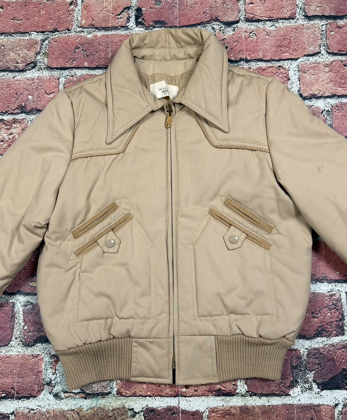 Other Vintage Ranchwear Western Style Bomber Jacket Tan Japan 70s Size US M / EU 48-50 / 2 - 2 Thumbnail