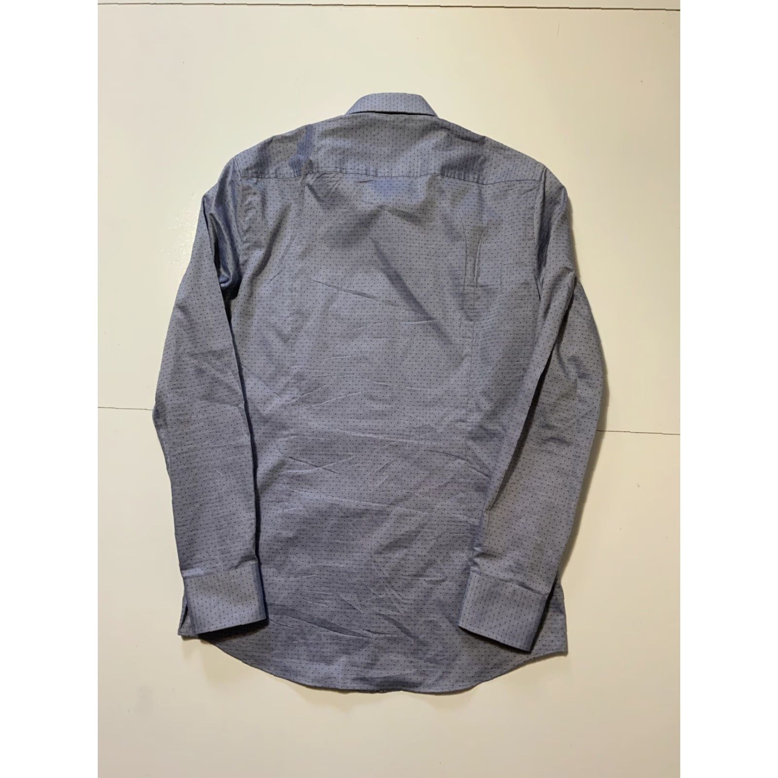 Hugo Boss VINTAGE Hugo Boss Jason Slim Fit Blue Polka Dot Dress Shirt Sz.15/38 Mens L/S Button Shirt Size 38R - 2 Thumbnail