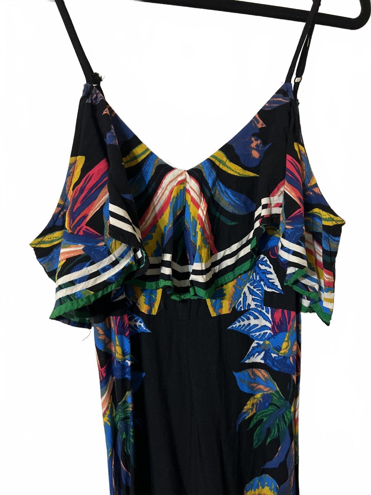 Other Flying Tomato Black Floral Print Cold Shoulder Jumpsuit S Size 28" / US 6 / IT 42 - 3 Thumbnail