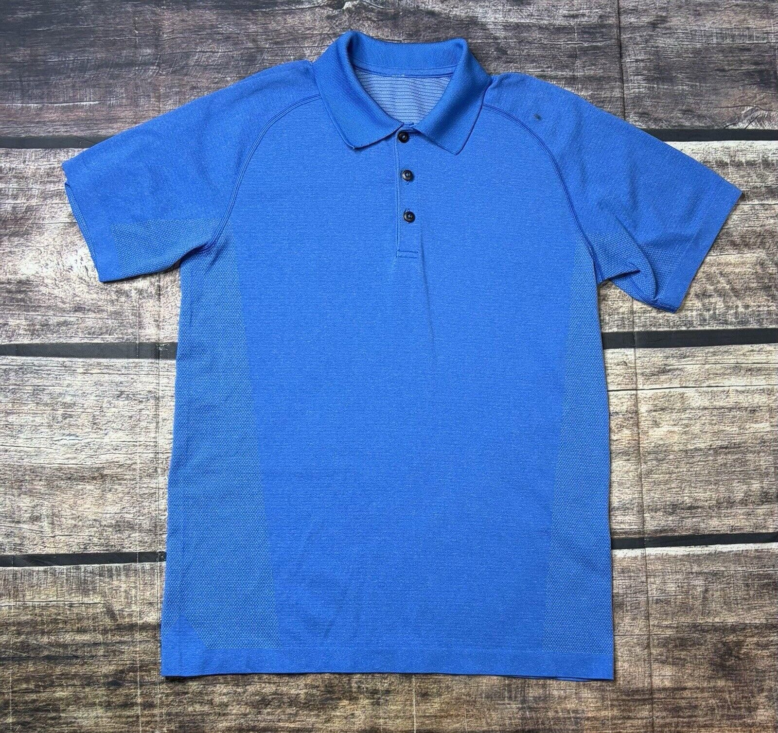 Lululemon Lululemon Polo Shirt Men's Medium Heathered Blue Stretch Size US M / EU 48-50 / 2 - 1 Thumbnail