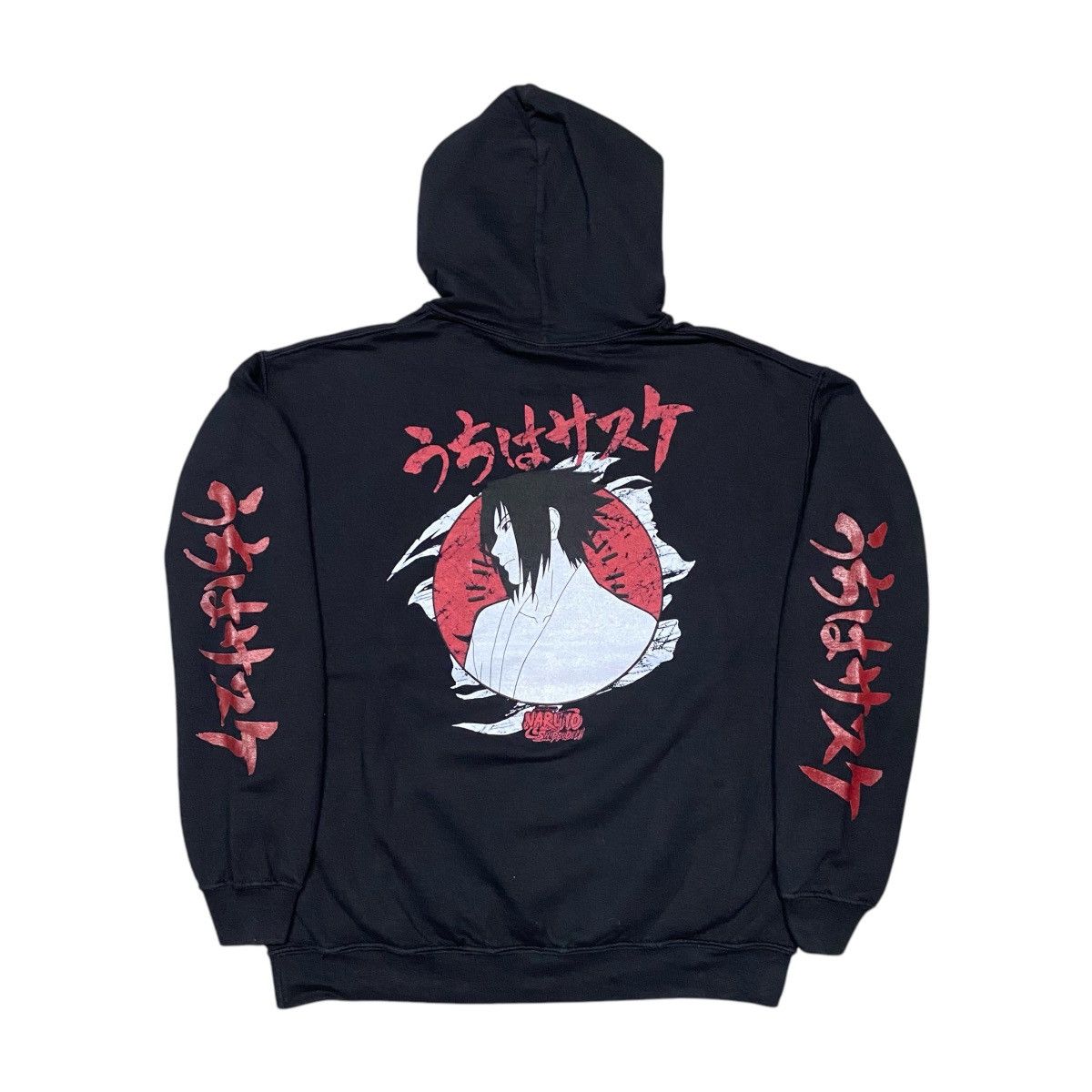 VINTAGE NARUTO SHIPPUDEN UCHIHA SASUKE HOODIE PULLOVER