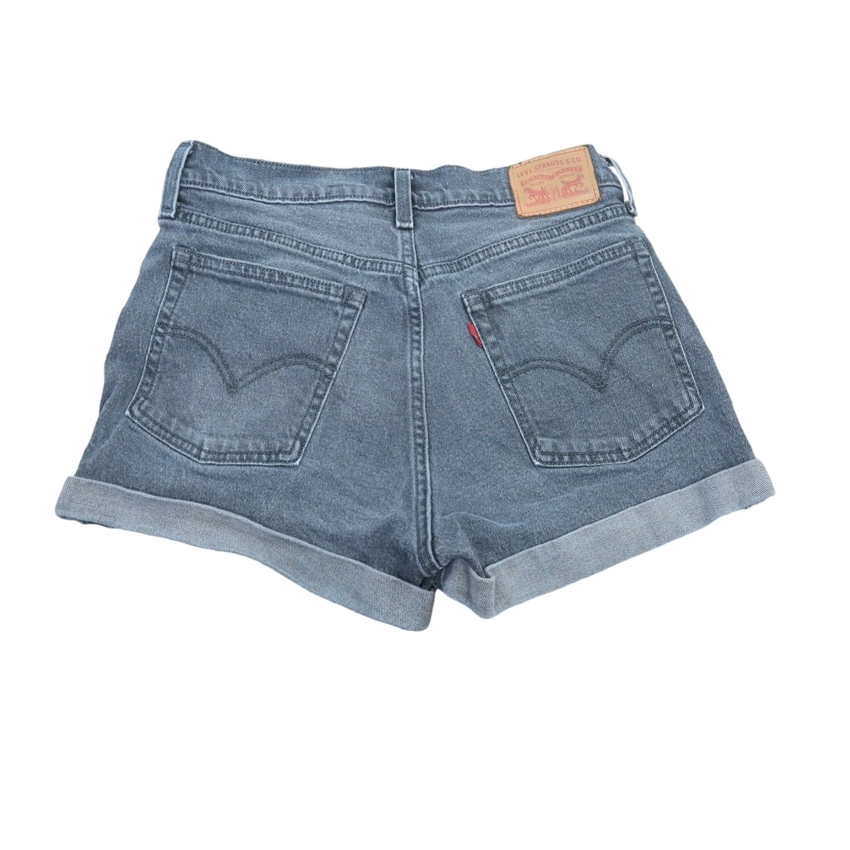 Levi's VINTAGE Levi's faded black high rise button fly denim jean shorts 29 Women High Rise 29 in Regular Cotton Denim Size 29" - 2 Thumbnail