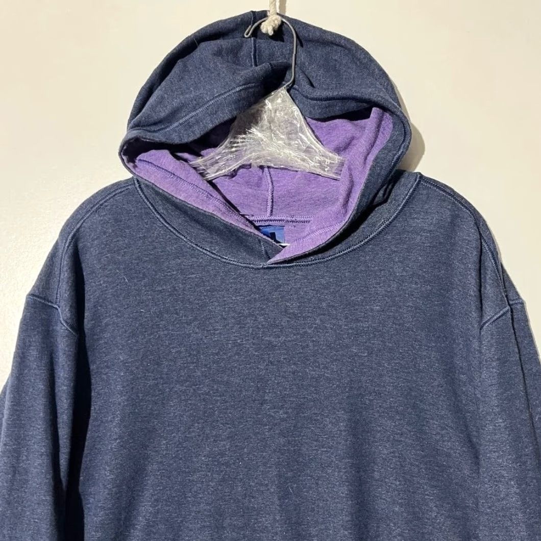 Vintage Wilkens Bros Heritage Collection Mens Hoodie Navy Blue Purple Contrast M55 XL Hooded All Seasons Pullover Long Sleeve Solid / Men Size US XL / EU 56 / 4 - 2 Thumbnail