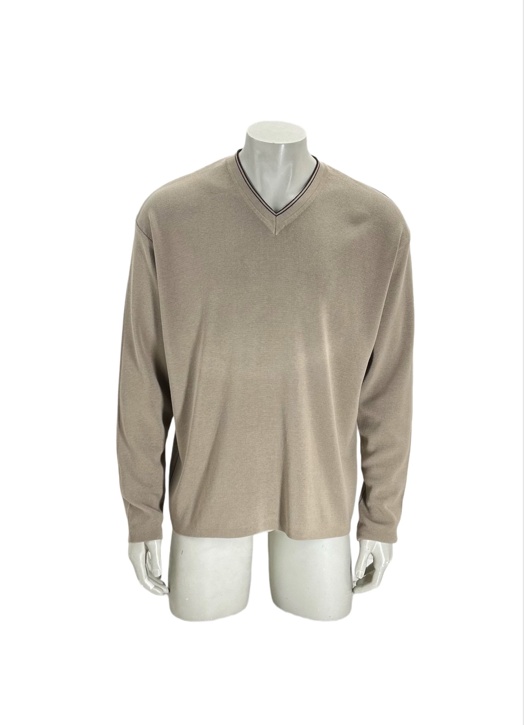 C.P. Company CP Company Beige V-Neck Cotton Knitwear Size US XXL / EU 58 / 5 - 1 Thumbnail