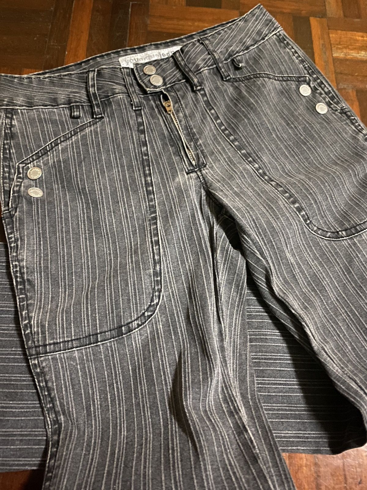 Hysteric Glamour Flare youniqua stripe grey boot cut Size US 28 / EU 44 - 2 Thumbnail